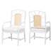 bali & pari Victor 2-Piece Dining Chair Set with Arms, White - Victor-White/Natural Wooden-Arm-DC