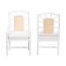 bali & pari Victor 2-Piece Dining Chair Set with Arms, White - Victor-White/Natural Wooden-Arm-DC