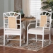 bali & pari Victor 2-Piece Dining Chair Set with Arms, White - Victor-White/Natural Wooden-Arm-DC