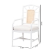 bali & pari Victor 2-Piece Dining Chair Set with Arms, White - Victor-White/Natural Wooden-Arm-DC