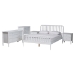 Baxton Studio Lucera 5-Piece Bedroom Set, White, King - MG0110-4-White-King 5PC Bedroom Set