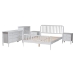 Baxton Studio Lucera 5-Piece Bedroom Set, White, King - MG0110-4-White-King 5PC Bedroom Set