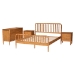 Baxton Studio Lucera 4-Piece Bedroom Set, Oak Brown, King - MG0110-4-NT Oak-King 4PC Bedroom Set
