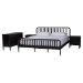 Baxton Studio Lucera 4-Piece Bedroom Set, Black, King - MG0110-4-Black-King 4PC Bedroom Set