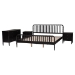 Baxton Studio Lucera 4-Piece Bedroom Set, Black, King - MG0110-4-Black-King 4PC Bedroom Set
