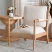 bali & pari Gracie Bobbin Wood Armchair with Padded Armrests - Gracie-Natural-Cushion-AC