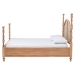 Baxton Studio Neviah Four Poster Bed with Woven Rattan Headboard, King, Beech Brown - MG0267-1-Beech/5702 Rattan-King-Four Poster Bed