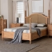 Baxton Studio Neviah Four Poster Bed with Woven Rattan Headboard, King, Beech Brown - MG0267-1-Beech/5702 Rattan-King-Four Poster Bed