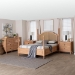 Baxton Studio Neviah 4-Piece Bedroom Set with 2-Drawer Nightstands, King, Beech Brown - MG0267-1-Beech/5702 Rattan-King 4PC Four Poster Bedroom Set