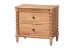 Baxton Studio Neviah 4-Piece Bedroom Set with 2-Drawer Nightstands, King, Beech Brown - MG0267-1-Beech/5702 Rattan-King 4PC Four Poster Bedroom Set