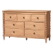 Baxton Studio Neviah 4-Piece Bedroom Set with 2-Drawer Nightstands, King, Beech Brown - MG0267-1-Beech/5702 Rattan-King 4PC Four Poster Bedroom Set