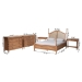 Baxton Studio Neviah 5-Piece Bedroom Set with 1-Drawer Nightstands, Queen, Beech Brown - Ekua-Beech/5702 Rattan-Queen 5PC Four Poster Bedroom Set