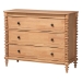 Baxton Studio Neviah 5-Piece Bedroom Set with 1-Drawer Nightstands, Queen, Beech Brown - Ekua-Beech/5702 Rattan-Queen 5PC Four Poster Bedroom Set