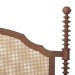 Baxton Studio Neviah Four Poster Bed with Woven Rattan Headboard, Queen, Walnut Brown - MG0267-1-Walnut/5702 Rattan-Queen-Four Poster Bed