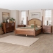Baxton Studio Neviah 4-Piece Bedroom Set with 2-Drawer Nightstands, Queen, Walnut Brown - MG0267-1-Walnut/5702 Rattan-Queen 4PC Four Poster Bedroom Set