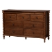 Baxton Studio Neviah 4-Piece Bedroom Set with 2-Drawer Nightstands, Queen, Walnut Brown - MG0267-1-Walnut/5702 Rattan-Queen 4PC Four Poster Bedroom Set