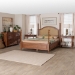 Baxton Studio Neviah 4-Piece Bedroom Set with 1-Drawer Nightstands, King, Walnut Brown - Ekua-Walnut/5702 Rattan-King 4PC Four Poster Bedroom Set
