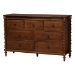 Baxton Studio Neviah 4-Piece Bedroom Set with 1-Drawer Nightstands, King, Walnut Brown - Ekua-Walnut/5702 Rattan-King 4PC Four Poster Bedroom Set