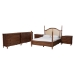 Baxton Studio Neviah 5-Piece Bedroom Set with 2-Drawer Nightstands, King, Walnut Brown - MG0267-1-Walnut/5702 Rattan-King 5PC Four Poster Bedroom Set