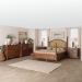 Baxton Studio Neviah 5-Piece Bedroom Set with 2-Drawer Nightstands, King, Walnut Brown - MG0267-1-Walnut/5702 Rattan-King 5PC Four Poster Bedroom Set