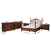 Baxton Studio Neviah 5-Piece Bedroom Set with 2-Drawer Nightstands, King, Walnut Brown - MG0267-1-Walnut/5702 Rattan-King 5PC Four Poster Bedroom Set
