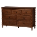 Baxton Studio Neviah 5-Piece Bedroom Set with 2-Drawer Nightstands, King, Walnut Brown - MG0267-1-Walnut/5702 Rattan-King 5PC Four Poster Bedroom Set