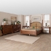 Baxton Studio Neviah 5-Piece Bedroom Set with 1-Drawer Nightstands, King, Walnut Brown - Ekua-Walnut/5702 Rattan-King 5PC Four Poster Bedroom Set