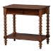 Baxton Studio Neviah 5-Piece Bedroom Set with 1-Drawer Nightstands, King, Walnut Brown - Ekua-Walnut/5702 Rattan-King 5PC Four Poster Bedroom Set