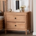 Baxton Studio Neviah 2-Drawer Nightstand, Beech Brown - MG9029-Beech-2DW-NS