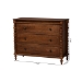 Baxton Studio Neviah 3-Drawer Chest, Walnut Brown - MG9029-Walnut-3DW-Chest