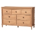 Baxton Studio Neviah 7-Drawer Dresser, Beech Brown - MG9029-Beech-7DW-Dresser
