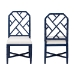 bali & pari Sergio Mahogany Wood 2-Piece Dining Chair Set, Navy Blue - Sergio-Navy Wooden-DC