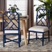 bali & pari Sergio Mahogany Wood 2-Piece Dining Chair Set, Navy Blue - Sergio-Navy Wooden-DC