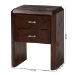 bali & pari Nebu Real Burl Wood 2-Drawer Nightstand, Dark Walnut - SVN-1311-Dark Walnut-Nebu-NS