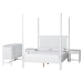 Baxton Studio Cherene 4-Piece Bedroom Set, White, Queen