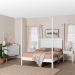 Baxton Studio Cherene 4-Piece Bedroom Set, White, Queen - MG0110-11-White-Queen 4PC Four Poster Bedroom Set