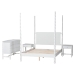 Baxton Studio Cherene 4-Piece Bedroom Set, White, Queen - MG0110-11-White-Queen 4PC Four Poster Bedroom Set