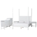 Baxton Studio Cherene 5-Piece Bedroom Set, White, Queen
