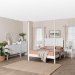 Baxton Studio Cherene 5-Piece Bedroom Set, White, Queen - MG0110-11-White-Queen 5PC Four Poster Bedroom Set