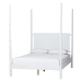 Baxton Studio Cherene 5-Piece Bedroom Set, White, Queen - MG0110-11-White-Queen 5PC Four Poster Bedroom Set