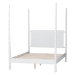 Baxton Studio Cherene Four-Poster Bed, White, Queen - MG0110-11-White-Queen-Four Poster Bed