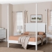 Baxton Studio Cherene Four-Poster Bed, White, Queen - MG0110-11-White-Queen-Four Poster Bed