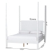Baxton Studio Cherene Four-Poster Bed, White, Queen - MG0110-11-White-Queen-Four Poster Bed