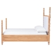 Baxton Studio Aleda Four Poster Bed with Upholstered Headboard, Queen, Beech Brown - MG0267-Beige/Beech-Queen-Four Poster Bed