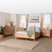Baxton Studio Aleda 4-Piece Bedroom Set with 2-Drawer Nightstands, Queen, Beech Brown - MG0267-Beige/Beech-Queen 4PC Four Poster Bedroom Set