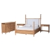 Baxton Studio Aleda 4-Piece Bedroom Set with 1-Drawer Nightstands, Queen, Beech Brown