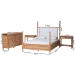 Baxton Studio Aleda 4-Piece Bedroom Set with 1-Drawer Nightstands, Queen, Beech Brown - Apiyo-Beige/Beech-Queen 4PC Four Poster Bedroom Set