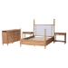 Baxton Studio Aleda 4-Piece Bedroom Set with 1-Drawer Nightstands, Queen, Beech Brown - Apiyo-Beige/Beech-Queen 4PC Four Poster Bedroom Set