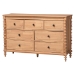 Baxton Studio Aleda 4-Piece Bedroom Set with 1-Drawer Nightstands, Queen, Beech Brown - Apiyo-Beige/Beech-Queen 4PC Four Poster Bedroom Set