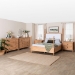 Baxton Studio Aleda 5-Piece Bedroom Set with 2-Drawer Nightstands, King, Beech Brown - MG0267-Beige/Beech-King 5PC Four Poster Bedroom Set
